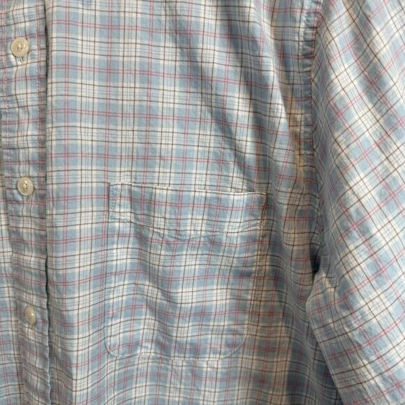 Faherty Long Sleeve Button Up Blue Plaid Men's Size XL - Picture 7 of 15